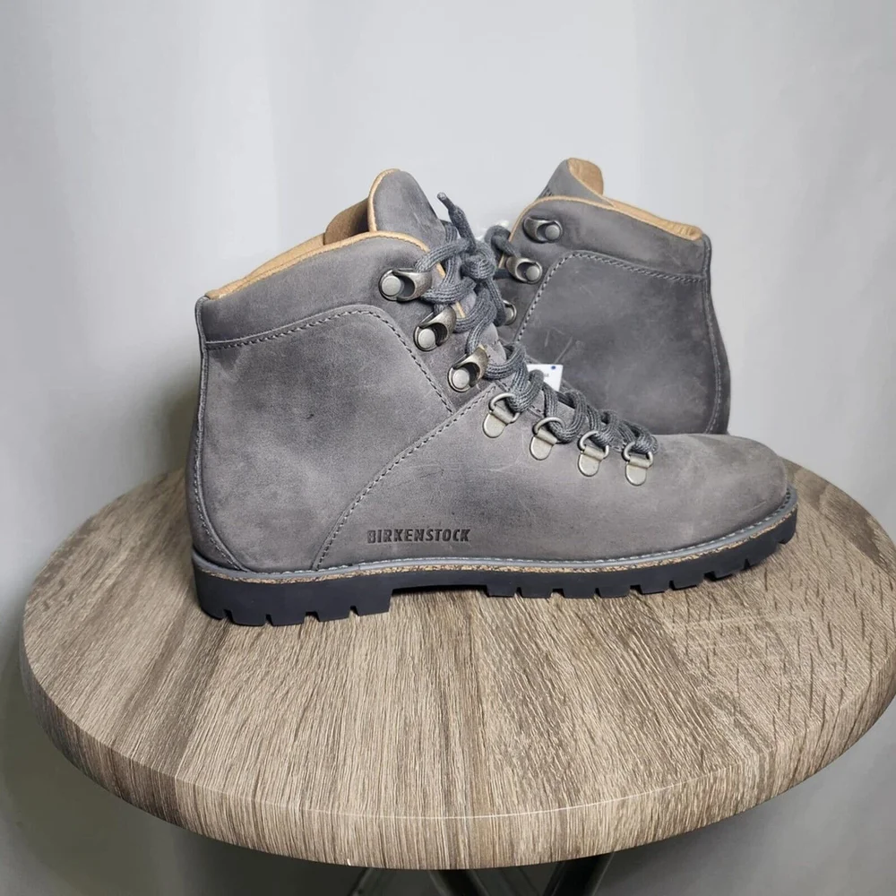 Birkenstock Jackson Womens Leather Ankle Boots Gray Sz EU 37 US 6 Winter Classic - Picture 8 of 12